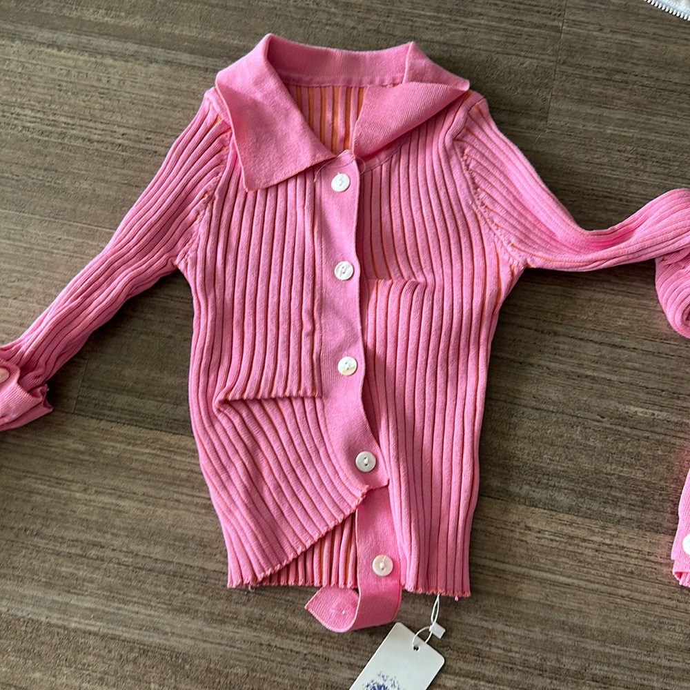 Pink detachable sleeves top